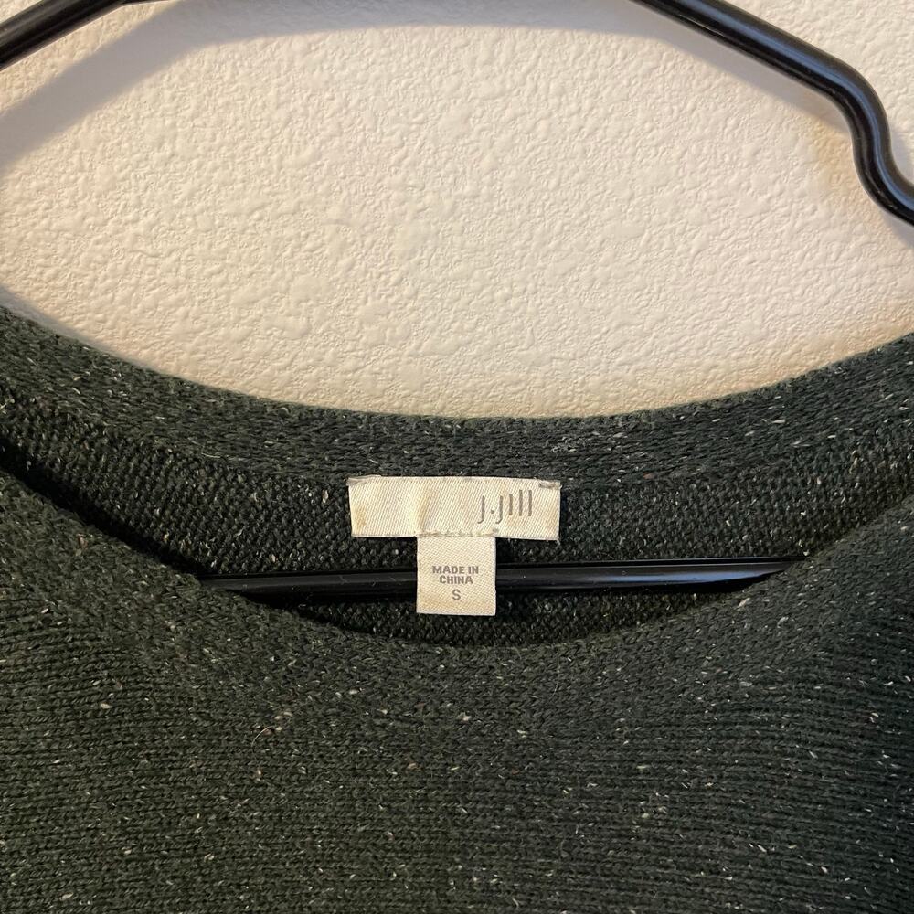 J. Jill Green Silk Cotton Blend Knit Sweater (Size Small) - Picture 2 of 6